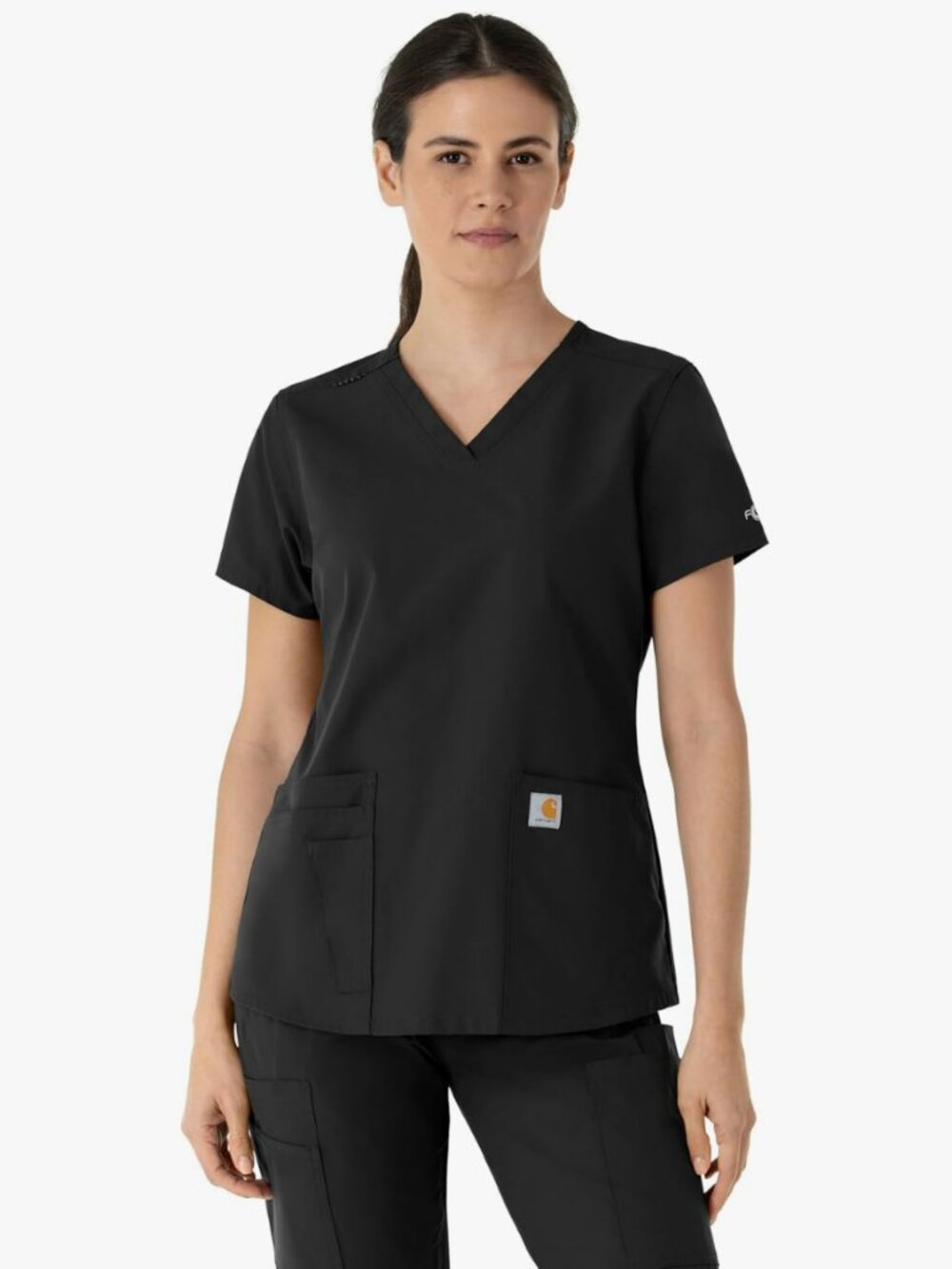 Carhartt Black Women's V Neck Scrub Top Size L